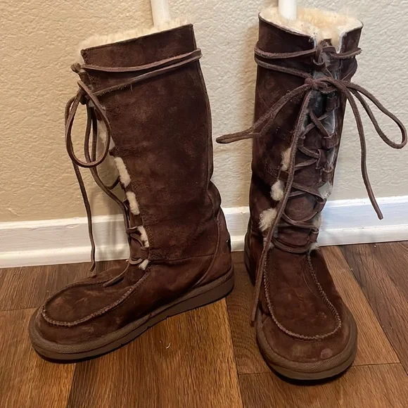 UGG Shoes Ugg 522 Whitley Style Tall Suede Lace Up Boots Poshmark